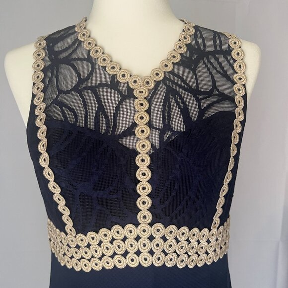 Lilly Pulitzer Leigh Shift Dress Navy Lace Trim NWT 4 - Picture 3 of 8